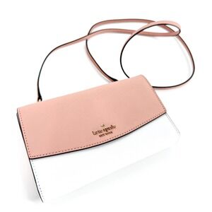 Kate Spade New York Laurel Way Winni Convertible Clutch Crossbody Bag Pink White
